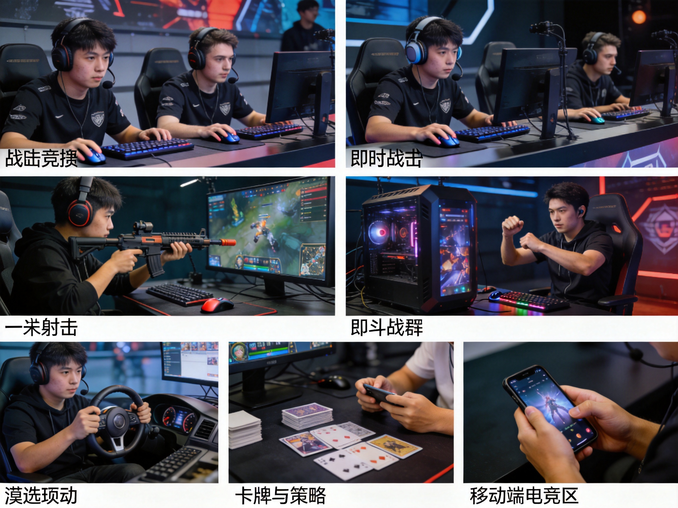 电竞赛事舞台上不同品类项目的对战区域